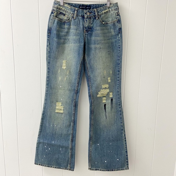 Revolt distressed bootcut jeans, distressed denim, bootcut jeans - Picture 2 of 11